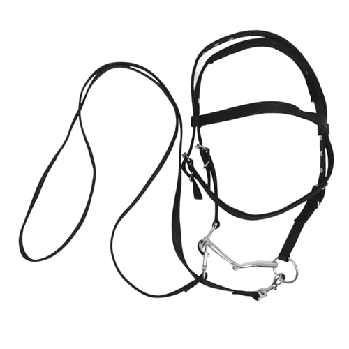 HANABASS Reitzügel Seilhalfter Pferdehalfter Pferdeseil Viehseilhalfter Pferdestallbedarf Englische Trensen Für Pferde Halfter Für Pferde Seilpferdehalfter Schwarzes Nylon von HANABASS