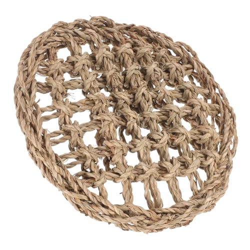 HANABASS Reptilien Kletternetz Matte Rund Woven Grasmatte Lizard Lounge Bed Haustier Terrarium Klettermatte für Bartagame und Echsen von HANABASS