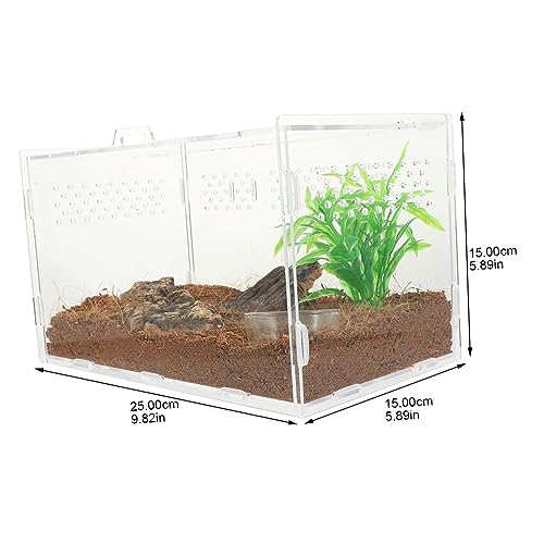 HANABASS Reptilien Terrarium Zuchtbox mit Belüftung Transparentes Gehege für Kleine Reptilien Wie Leopardgecko Vogelspinne und Teiligem Zubehörset von HANABASS