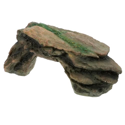 HANABASS Resin Schildkröten Höhle Kletterplattform Terrarium Dekoration Reptilien Unterschlupf Aquarium Ornament Naturnahe Terrarien Deko für Schildkröten und Wasserlebewesen von HANABASS