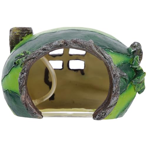 HANABASS Resin Wassermelon Ornament Fisch Versteck Haus für Aquarien Dekoration Harz Vielseitig Einsetzbar für Fische und Garnelen von HANABASS