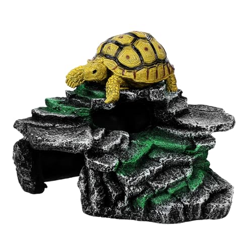 HANABASS Schildkröten Sonnenplattform aus Resin Ästhetische Basking Rock für Reptilien Tanks Multifunktional als Ruheplatz und Dekoration Sicher für Schildkröten Langlebig von HANABASS