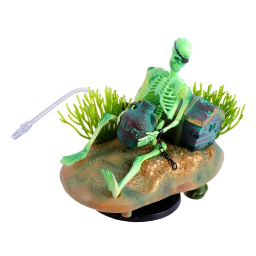HANABASS Skelett Aquarium Dekoration Umweltfreundliches Harz Ornament Lebensechte Seefahrer Landschaft Für Fischbecken Sichere Deko Frei Von Wasserbelastung von HANABASS