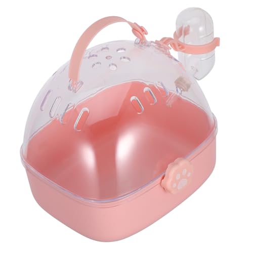 HANABASS Tragbarer Hamsterkäfig für Reisen Kleintier Transportkäfig mit Integriertem Wasserbehälter Robust und Belüftet für Hamster Meerschweinchen Kaninchen und Kleine Tiere von HANABASS