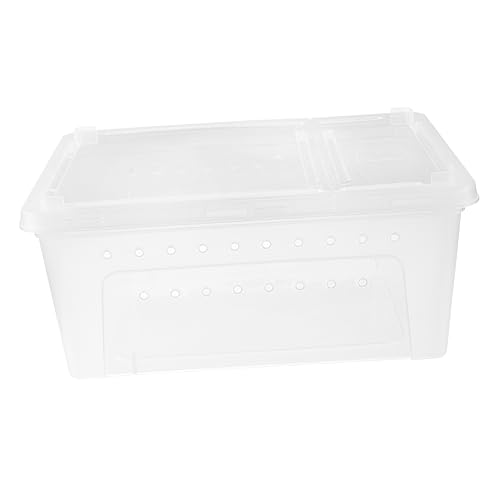 HANABASS Transparente Kunststoff Reptilien Aufzuchtbox mit Belüftung und Futteröffnung Langlebige PP Futterbox für Spinnen Skorpione Geckos Schlangen und Schildkröten Weiße Terrarien HANABASS Transparente Kunststoff Reptilien Aufzuchtbox mit Belüftung und Futteröffnung Langlebige PP Futterbox für Spinnen Skorpione Geckos Schlangen und Schildkröten Weiße Terrarien von HANABASS