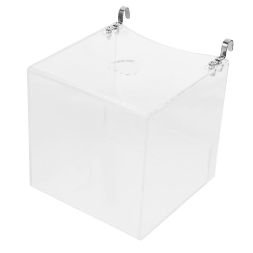 HANABASS Transparente Vogelbadewanne aus Auslaufsichere Badebox für Papageien und Wellensittiche Einfache Langlebig für Käfig Hängend Klare Sicht Badeaktivitäten von HANABASS