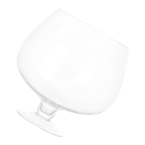 HANABASS Transparenter Glasfischglas Tisch dekofischbecken Goblet Form Hydroponik Vase Goldfischschale Praktisch Vielseitig für Schreibtisch Ablage Bar von HANABASS