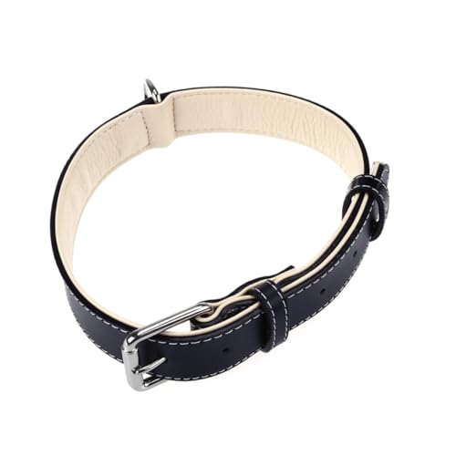 HANABASS Verstellbares Hundehalsband aus Echtem für Mittelgroße bis Große Hunde XXL Schwarz Bequemes PU Stilvolles Design für Haustiere Geschlechts HANABASS Verstellbares Hundehalsband aus Echtem für Mittelgroße bis Große Hunde XXL Schwarz Bequemes PU Stilvolles Design für Haustiere Geschlechts von HANABASS