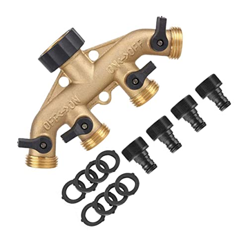 HANABASS Verteiler Schlauchadapter mit Kugelhahn Eu Standard für Gartenbewässerung Haustierbad und Autowäsche Gummidichtungen zur Vermeidung HANABASS Verteiler Schlauchadapter mit Kugelhahn Eu Standard für Gartenbewässerung Haustierbad und Autowäsche Gummidichtungen zur Vermeidung von HANABASS