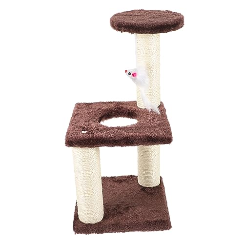 HANABASS Vertikaler Kratzbaum mit Anhänger Strapazierfähiger Katzenspielplatz aus Hautfreundlichem Material Kratzfester Katzen Kratzbaum für Wohnung Multifunktionaler Katzenkratzpfosten in von HANABASS
