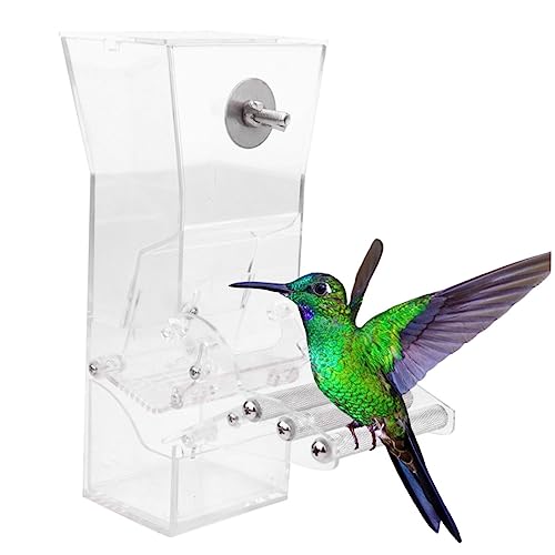HANABASS Vogel Futterspender aus für Käfige Einfacher Nachfüllmechanismus Langlebig für Selbstversorgung von Vögeln und Außen von HANABASS