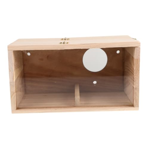 HANABASS Transparenter Vogelhaus-nistkasten Für Sittiche Klein Mit Fenster Aus Holz Und Kunststoff Für Außenbereich Als Gartendekor Bausatz Für Brutverhalten von HANABASS