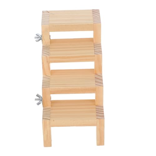 HANABASS Vogelkäfig Kletterleiter Z Förmig mit Sitzstange und Multifunktionale Holzleiter als Ruheplattform und Kletterspielzeug für Hamster Wellensittiche Papageien und Kleintiere von HANABASS