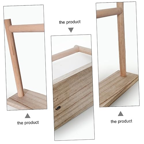 HANABASS Papageienständer Aus Holz Für Kletterpapageien Vogelständer Mit Sitzstangen Und Spielzeug Zweig Für Kleine Haustier Vögel von HANABASS