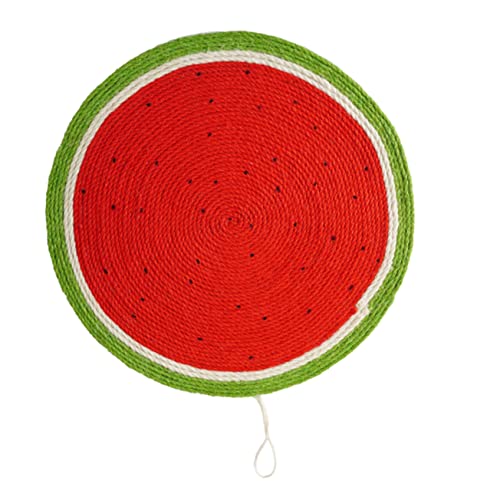 HANABASS Wassermelonen Design Sisal Katzenkratzmatte Kratzfest Multifunktional als Spiel Schlaf und Kratzbrett für Katzen Dekoratives Zubehör für Haushalt und von HANABASS