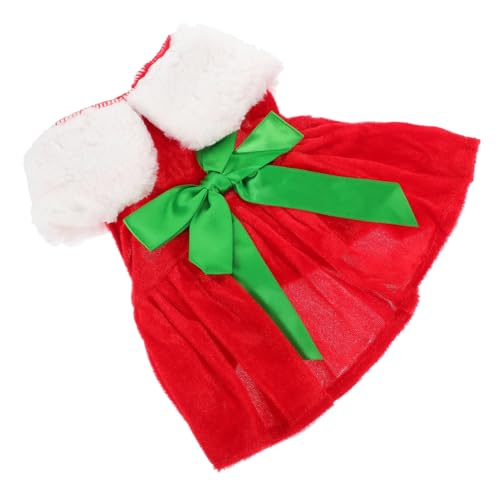 HANABASS Weihnachtlicher Hundepullover mit Santa Schleife Warmes Winddichtes Plüsch für Kleine Hunde Komfortabel Atmungsaktiv Vielseitig Einsetzbar Verschiedene von HANABASS