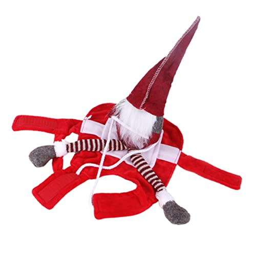 HANABASS Weihnachtliches Haustierkostüm Santa Reiter Design Leichtes Bequemes Hundekostüm Festliches Cosplay für Hunde Einzigartige Weihnachtsfeier Bekleidung von HANABASS
