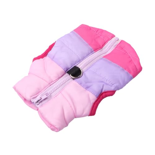HANABASS Wintermantel für Kleine Hunde Warme Hundeweste mit Bauchschild Atmungsaktiv Kuscheliges Baumwollfutter für Herbst und Winter Pet Clothes in Rosy und Xs von HANABASS