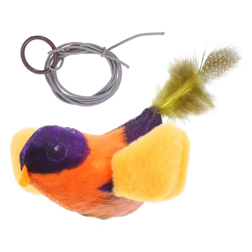 HANABASS für Katzen und Vögel Flying Bird Cat - realistisches Vogelplüschtier Hängende interaktive Spielzeuge Katze neckt Vogel zwitschernde Plüschvögel Polyester von HANABASS