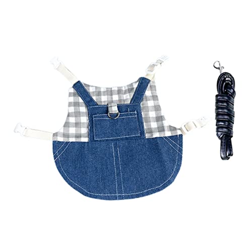 HANABASS Zugseil Haustier-Leine Hasenweste Grau Plaid S Größe HANABASS Zugseil Haustier-Leine Hasenweste Grau Plaid S Größe von HANABASS
