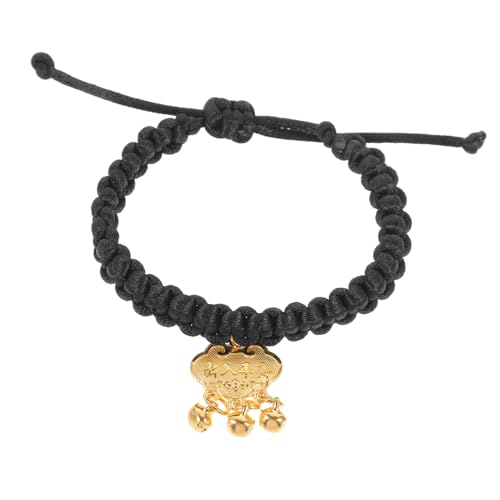 HANABASS zarte Glöckchen für Haustierhalsbänder Kragen Kette Katzenglocken Katzenhalsband mit Glocke für Katzen Haustier-Anhänger Haustierzubehör Polyester Black von HANABASS