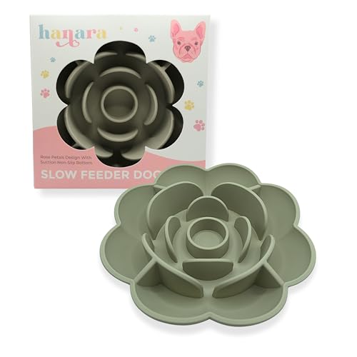 Hanara Silikon-Hundenäpfe und Leckmatte mit Saugboden, Rosenblüten-Design, fördert eine bessere Verdauung, verhindert Ersticken, spülmaschinenfest, tolle Größe für alle Rassen, Salbeigrün Hanara Silikon-Hundenäpfe und Leckmatte mit Saugboden, Rosenblüten-Design, fördert eine bessere Verdauung, verhindert Ersticken, spülmaschinenfest, tolle Größe für alle Rassen, Salbeigrün von HANARA