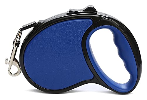 3M/5M Einziehbare Hundeleine, 360° Verhedderungsfreie Laufleine Mit Rutschfestem Griff, EIN-Knopf-Verriegelung Und -Entriegelung (Color : Blue, Size : 3m) von HANFEN