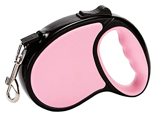 3M/5M Einziehbare Hundeleine, EIN-Knopf-Bruch Und -Verriegelung Und Ergonomischer Griff, 360 ° Verwicklungsfreie Hochleistungsleine (Color : Pink, Size : 3m) von HANFEN