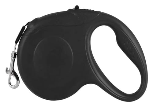 Einziehbare Hundeleine, Bisssicheres, Verhedderungsbeständiges Nylongewebe, Bruchverriegelung Mit Einhandbremse. Ausziehbare Hundeleine for Hunde Bis Zu 20 Kg (Color : Noir, Size : 5m) von HANFEN