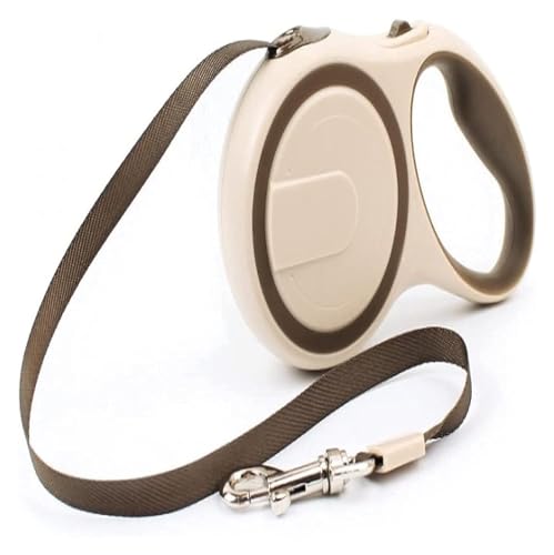 Ultrastarker Gurt, Ausziehbare Leine Für Hunde Bis 25 Kg - Ultrastarker Gurt - 360°-Führungs- Und Bremssystem - 5 M, Ausziehbare HundeleineAusziehbare Leine Für Hunde (Color : Beige, Size : 3m) von HANFEN