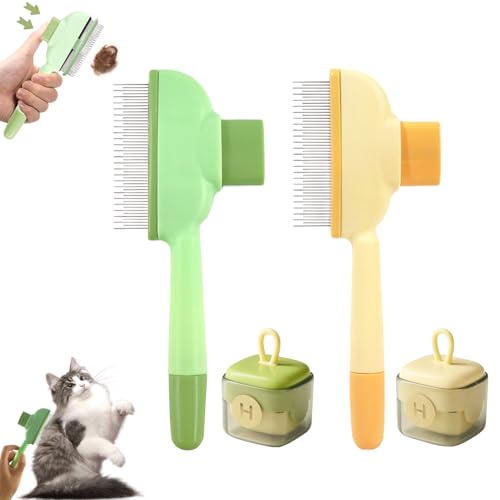 4 PCS Selbstreinigender Flohkamm für Katzen, Wiederverwendbare Fusselrolle, Katzenkamm, Selbstreinigende Katzenbürste Flohkamm Katze Hund, tragbare Fusselrolle für Zuhause von HANGGON