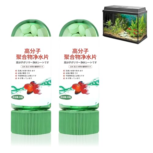 Wasserreinigungstabletten für Aquarien, Leistungsstarke Wasserreinigungstablette, Reduzierung von Mikroorganismen und Aufrechterhaltung des Salzgehalts(2 Flaschen) von HANGGON