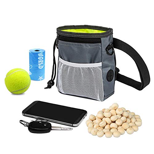 HANWELL Futterbeutel für Hunde Leckerlies, Hundeleckerlitasche mit Poop Spender-Verstellbarer Taillen/Schulterriemen, Wasserdichtes Mehrfachtaschen für Tragende Hunde Kibble und Spielzeug, Grau. HANWELL Futterbeutel für Hunde Leckerlies, Hundeleckerlitasche mit Poop Spender-Verstellbarer Taillen/Schulterriemen, Wasserdichtes Mehrfachtaschen für Tragende Hunde Kibble und Spielzeug, Grau. von HANWELL