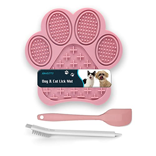 Leckmatte für Hunde und Katzen, Premium-Leckpad mit Saugnäpfen, langsames Füttern, Dowl Matte zum Baden, Pflegen, Nageltrimmen, lebensmittelecht, ungiftig, Rosa Leckmatte für Hunde und Katzen, Premium-Leckpad mit Saugnäpfen, langsames Füttern, Dowl Matte zum Baden, Pflegen, Nageltrimmen, lebensmittelecht, ungiftig, Rosa von HANZOTO