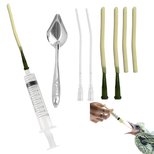 HAOBIN 6 Stück Jungvögel Füttern Schlauch Enthält eine 10-ml-Spritze Tauben Zubehör Vogel Fütterung Spritze Handfütterungswerkzeug für Baby Vögel und Papageien Milch Wasser Medikamente (A) von HAOBIN