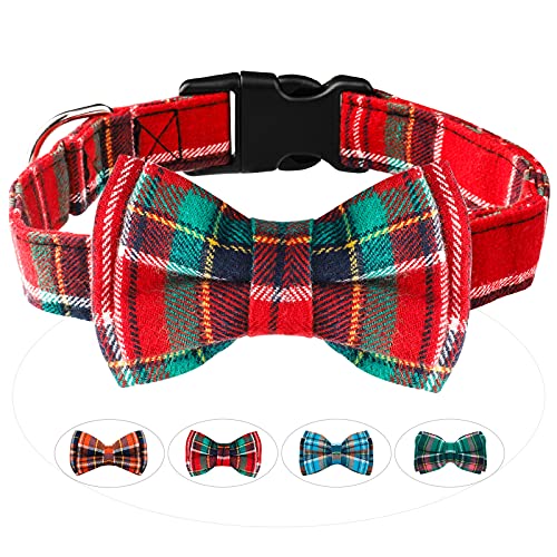 Haopinsh Hundehalsband mit Fliege, verstellbar, abnehmbar, für Hunde, Katzen, Haustiere, Größe L, Rot von HAOPINSH