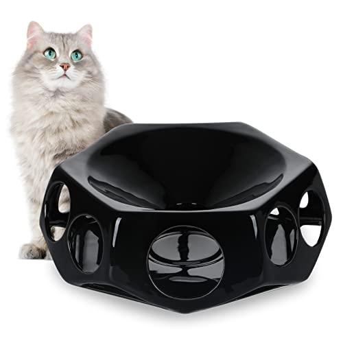 HAOTOP Keramik-Futternapf für kleine Hunde, lustiger interaktiver Futternapf, gesunde, langsame Futterstation, Katzennäpfe (schwarz) von HAOTOP