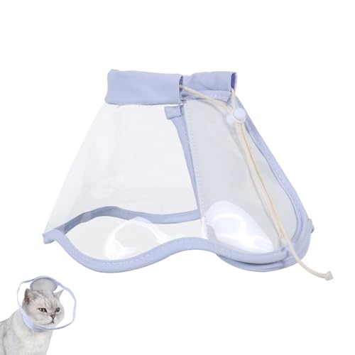 Halskrause Katze,Einstellbar Halsband Katze,Katzen Halsband Mit Einziehbarer Kordel für Die Wundheilung Nach Einem Chirurgischen Eingriff,Zum Baden und Zum Trimmen Der Krallen(Lila) von HAOXYO