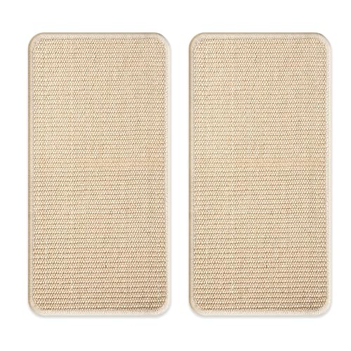 2 Stück Kratzmatte Katze,Kratzbretter Katze Sisal,50x25cm,Katzen Kratzbrett,widerstandsfähig,Geeignet für Sofamöbeltüren,um Katzenkratzern vorzubeugen und Teppiche und Wände zu schützen(Holzfarbe) von HAOYULUO