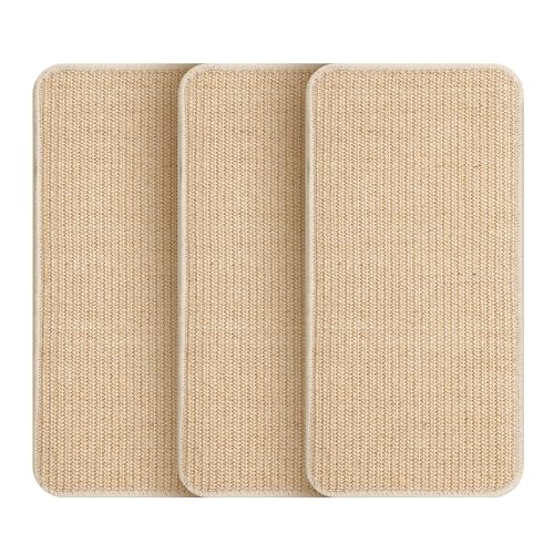 3 Stück Kratzmatte Katze,Kratzbretter Katze Sisal,50x25cm,Katzen Kratzbrett,widerstandsfähig,Geeignet für Sofamöbeltüren,um Katzenkratzern vorzubeugen und Teppiche und Wände zu schützen(Holzfarbe) von HAOYULUO