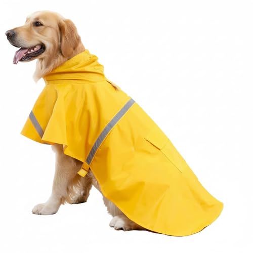 HAPEE Hunde-Regenmantel für große Hunde mit reflektierendem Kapuzenpullover, Regenponcho für Hunde HAPEE Hunde-Regenmantel für große Hunde mit reflektierendem Kapuzenpullover, Regenponcho für Hunde von HAPEE