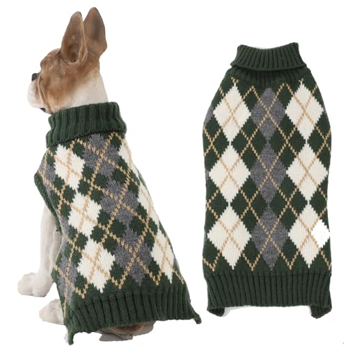 HAPEE Pet Clothes The Diamond Plaid Katze Hund Pullover, Hundezubehör, Hundebekleidung, Haustier-Sweatshirt (Größe XS, E10-Grün) von HAPEE