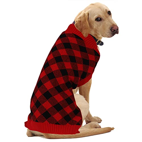 HAPEE Weihnachts-Hundepullover für große Hunde, Argyle-Winter-Weihnachts-Haustierkleidung von HAPEE