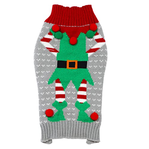 Weihnachtspullover für kleine Haustiere, Hunde, Weihnachtsmann, Strickwaren, warme Kleidung (Clown, M) von HAPEE