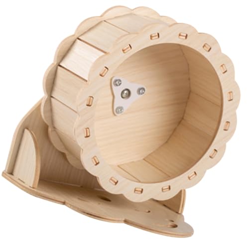 HAPINARY Joyful Laufrad Aus Holz Für Hamster Mäuse Chinchillas Meerschweinchen Interaktives Spielzeug Für Haustiere von HAPINARY