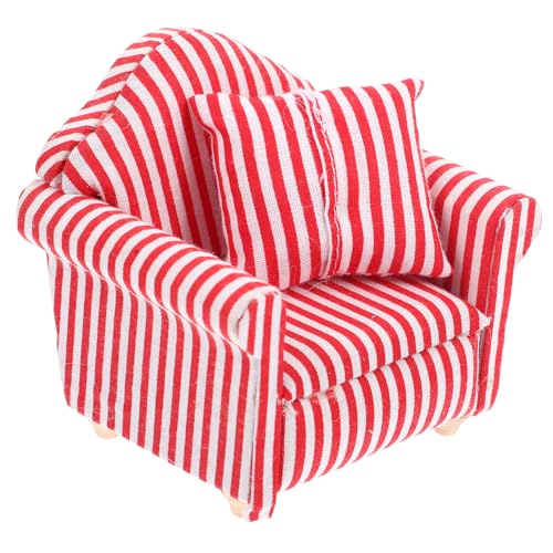 HAPINARY Niedliches Hamsterbett Mini-Sofa Stuhl Chinchilla-Spielzeug Dekoratives Miniatur-Sofa Weiche Baumwolle Gestreift von HAPINARY