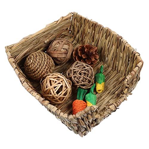 HAPINARY Natürliches Handgemachtes Grasbett Bettwäsche Hasen Spielzeug Matte Sicheres Beißspielzeug Für Furries HAPINARY Natürliches Handgemachtes Grasbett Bettwäsche Hasen Spielzeug Matte Sicheres Beißspielzeug Für Furries von HAPINARY