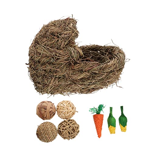 HAPINARY Grasnest Haustier Ruhenest Hamster Spielzeug Meerschweinchen Hideaway Hideaway Gras Gewebt HAPINARY Grasnest Haustier Ruhenest Hamster Spielzeug Meerschweinchen Hideaway Hideaway Gras Gewebt von HAPINARY
