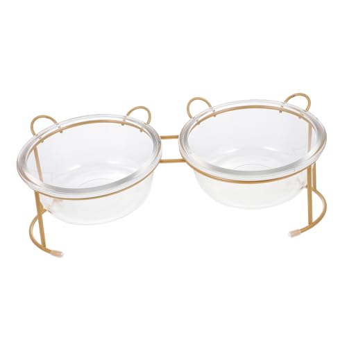 HAPINARY Glas-Katzennapf mit Ständer Hunde- und Katzennapf-Set Haustierbedarf rutschfest HAPINARY Glas-Katzennapf mit Ständer Hunde- und Katzennapf-Set Haustierbedarf rutschfest von HAPINARY