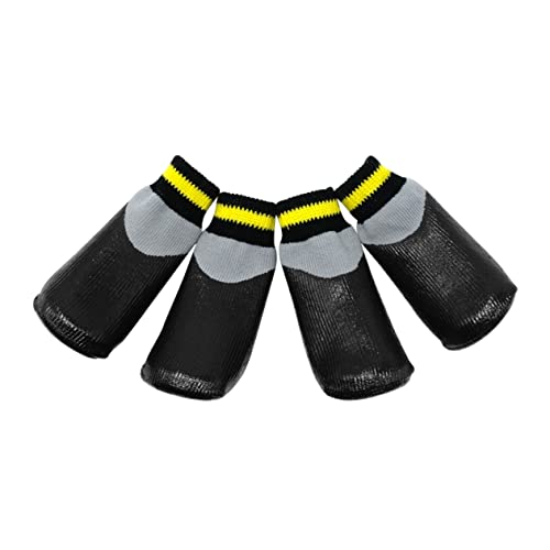 HAPINARY Hundeschuhe Stiefeletten Socken – Pfoten 4-teiliges Set Welpen Schuhe Schwarz HAPINARY Hundeschuhe Stiefeletten Socken – Pfoten 4-teiliges Set Welpen Schuhe Schwarz von HAPINARY